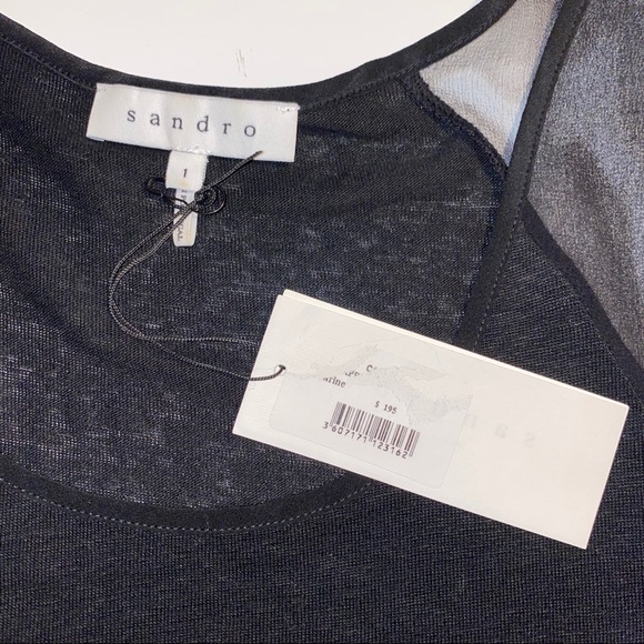 Sandro Black Linen Silk Tank Top Shirt - Picture 12 of 15